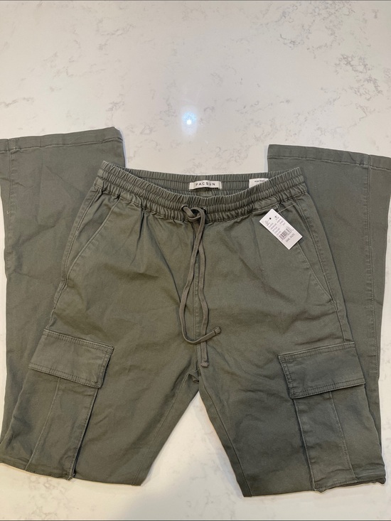 PacSun Denim - NWT PacSun Olive Green Cargo Slim Boot with Drawstring Size Small